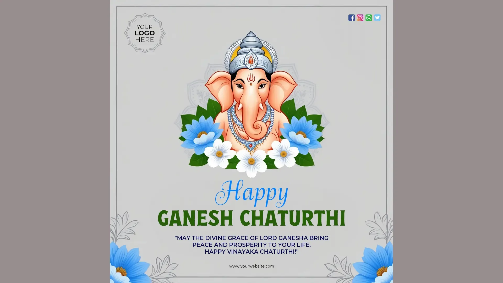 Happy Ganesh Chaturthi Instagram Post Template